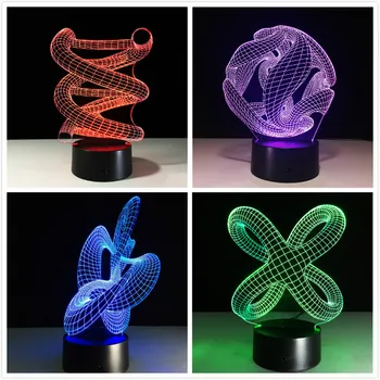 3D DNA LED Öö Lambi ABS Touch Base Abstraktse Spiraal Pirn Lamp LED Night Light Tabel Illusioon Kodu Baari Laua taga Dekoratiivsed Lava Lamp