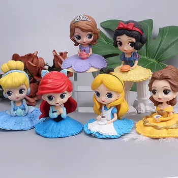 Disney Q Posket Sofia /Lumi Valge/Alice/Bell/Merineitsi printsess Mänguasjad, Nukud Aurore PVC Anime Nukud Arvandmed Laekuva Mudel