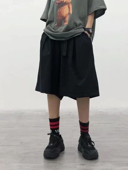 HOUZHOU Harajuku Streetwear Mõõdus Cargo Püksid Naiste Jaapani Stiilis Põlve Pikkusega Püksid Hipi Punk Lai Jalg Püksid Suve