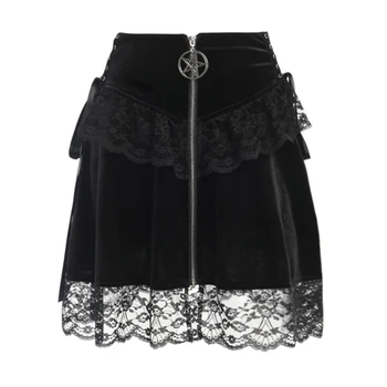Must-Line Slim Mini Lühikesed Seelikud Kõrge Vöökoht Plisseeritud Pits Seelik Naiste Streetwear Clubwear