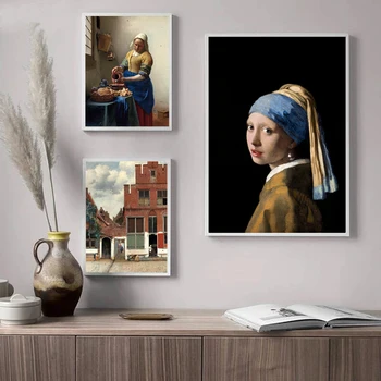 Tüdruk pärlkõrvarõngaga Johannes Vermeer Galerii Seina Art Lõuend Plakat Milkmaid Maali Kunst Pildid elutuba Decor